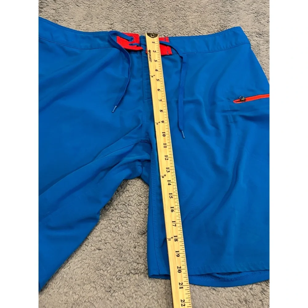 The North Face Board Shorts Mens 38 Blue Red Trim Swim Trunks Surf Beach